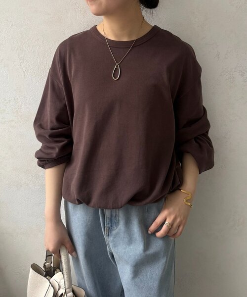 Jena espace merveilleux(ジェナ エスパスメルヴェイユ)の「ドロストバルーンPO(Tシャツ/カットソー・レディース・チャコールグレー/グレー/オフホワイト・FREE)」の2枚目の写真