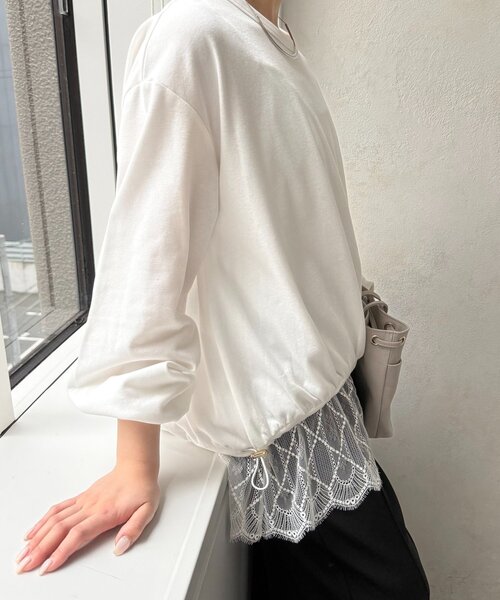 Jena espace merveilleux(ジェナ エスパスメルヴェイユ)の「ドロストバルーンPO(Tシャツ/カットソー・レディース・チャコールグレー/グレー/オフホワイト・FREE)」の9枚目の写真