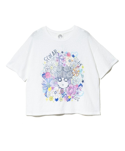 ScoLar(スカラー)の「ScoLar スカラーちゃん ローズJQ TEE(Tシャツ/カットソー・レディース・ホワイト/チャコールグレー・FREE)」の3枚目の写真