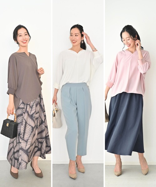 Ehre style(エーレスタイル)の「週5で使える 通勤 ブラウス ・UVカット ・洗える ・シワ無し(シャツ/ブラウス・レディース・ブラウン/ホワイト/ピンク・FREE)」の11枚目の写真