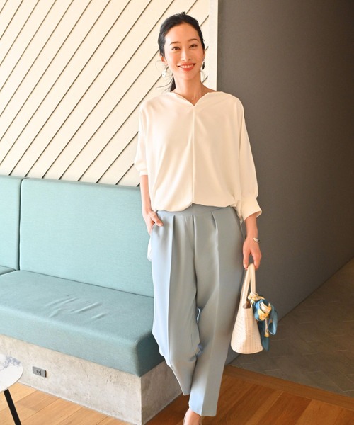 Ehre style(エーレスタイル)の「週5で使える 通勤 ブラウス ・UVカット ・洗える ・シワ無し(シャツ/ブラウス・レディース・ブラウン/ホワイト/ピンク・FREE)」の16枚目の写真