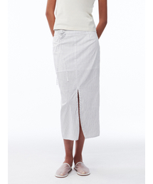 Stripe Corsage Long Skirt Off-White Stripe