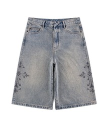 SUPPLIER（サプライヤー）の「デニムショーツ｜Royal Cross Rhinestone Baggy Denim Shorts｜SUPPLIER（デニムパンツ）」