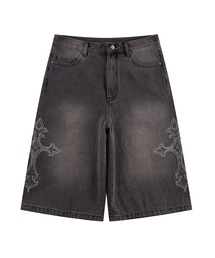 SUPPLIER（サプライヤー）の「デニムショーツ｜Royal Cross Rhinestone Baggy Denim Shorts｜SUPPLIER（デニムパンツ）」