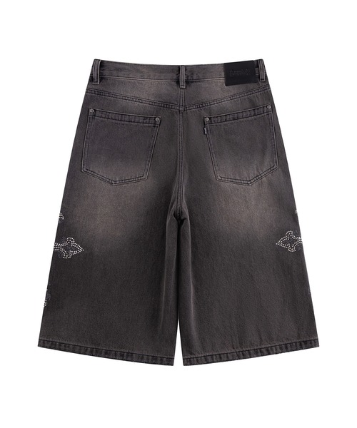 SUPPLIER(サプライヤー)の「デニムショーツ|Royal Cross Rhinestone Baggy Denim Shorts|SUPPLIER(デニムパンツ・メンズ・ブラック/ブルー・SMALL/X-LARGE/MEDIUM)」の6枚目の写真