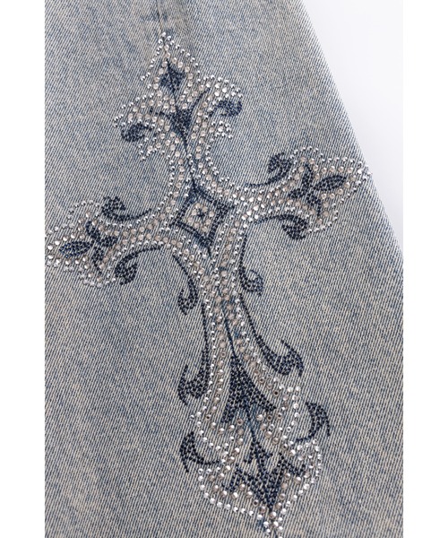 SUPPLIER(サプライヤー)の「デニムショーツ|Royal Cross Rhinestone Baggy Denim Shorts|SUPPLIER(デニムパンツ・メンズ・ブラック/ブルー・SMALL/X-LARGE/MEDIUM)」の17枚目の写真