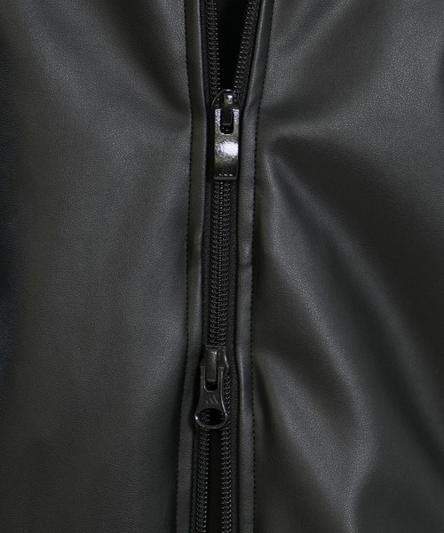 adidas(アディダス)の「adidas/アディダス ジャージ トラックジャケット レザー風 スタジアム ルーズフィット フェイクレザー トラックジャケット セットアップ対応 HL312(ジャージ・メンズ・ブラック×ホワイト/ブラック×ブラック・XL/L/M)」の9枚目の写真