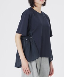 【シルエット変化】ドロスト付きコンビカットソー