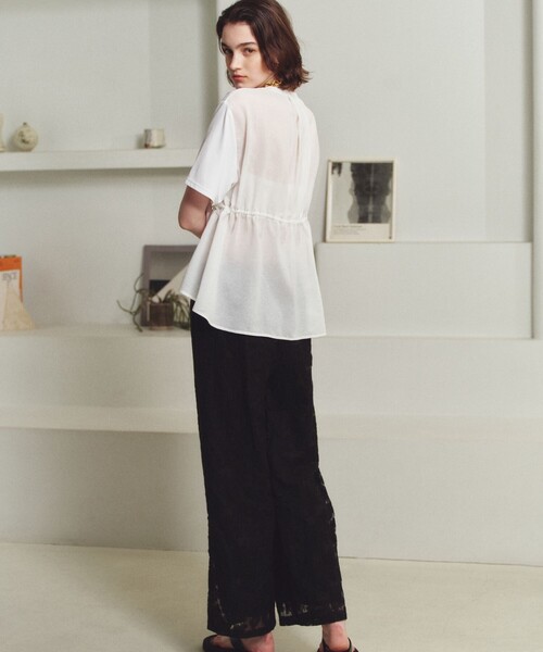 BIANCA(ビアンカ)の「【シルエット変化】ドロスト付きコンビカットソー(Tシャツ/カットソー・レディース・ネイビー/ブラック/ホワイト・38)」の12枚目の写真