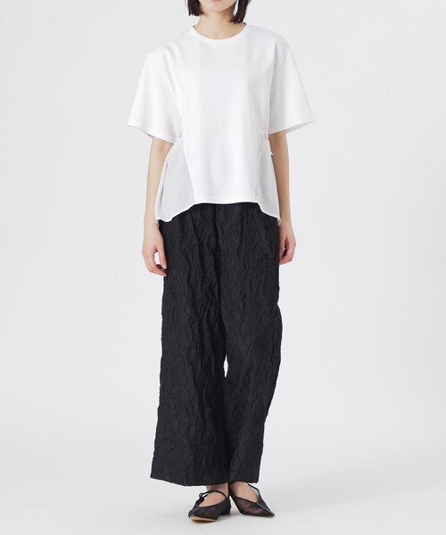BIANCA(ビアンカ)の「【シルエット変化】ドロスト付きコンビカットソー(Tシャツ/カットソー・レディース・ネイビー/ブラック/ホワイト・38)」の15枚目の写真