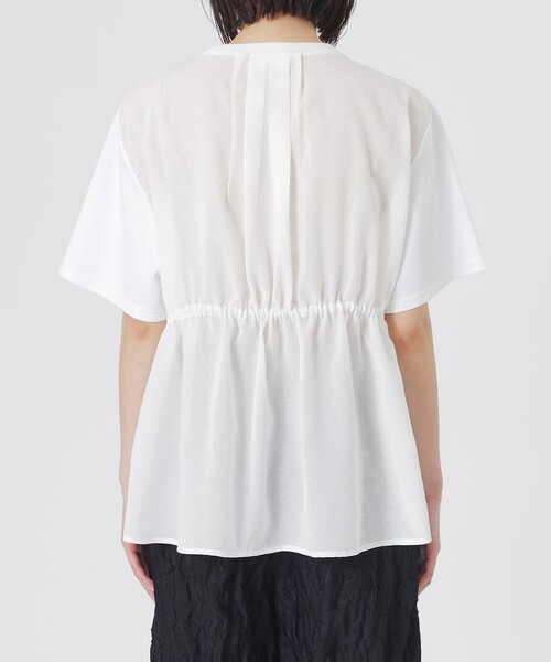 BIANCA(ビアンカ)の「【シルエット変化】ドロスト付きコンビカットソー(Tシャツ/カットソー・レディース・ネイビー/ブラック/ホワイト・38)」の8枚目の写真