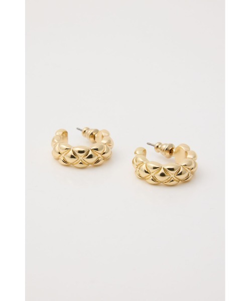 SLY（スライ）の「CROSS CUTTING HOOP P EARRING クロスカッティングフープピアス（ピアス（両耳用）・レディース・ゴールド/シルバー・FREE）」の3枚目の写真