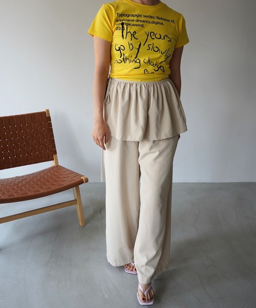 SANSeLF（サンセルフ）の「【SANSeLF】2WAYペプラムレイヤードワイドパンツ saw26s084（その他パンツ・レディース・ベージュ/グレー・FREE）」の13枚目の写真