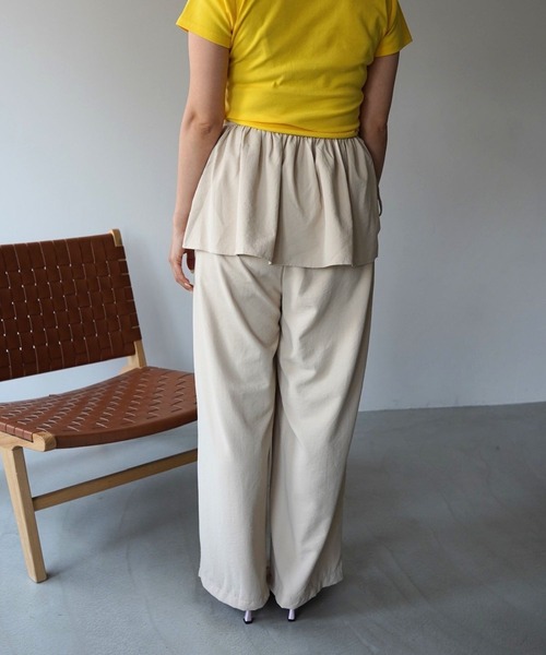 SANSeLF（サンセルフ）の「【SANSeLF】2WAYペプラムレイヤードワイドパンツ saw26s084（その他パンツ・レディース・ベージュ/グレー・FREE）」の14枚目の写真