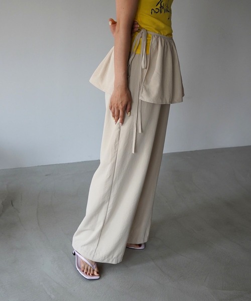 SANSeLF（サンセルフ）の「【SANSeLF】2WAYペプラムレイヤードワイドパンツ saw26s084（その他パンツ・レディース・ベージュ/グレー・FREE）」の11枚目の写真