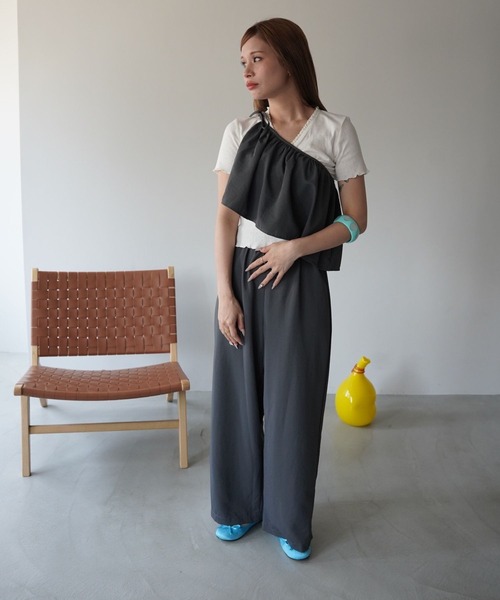 SANSeLF（サンセルフ）の「【SANSeLF】2WAYペプラムレイヤードワイドパンツ saw26s084（その他パンツ・レディース・ベージュ/グレー・FREE）」の16枚目の写真