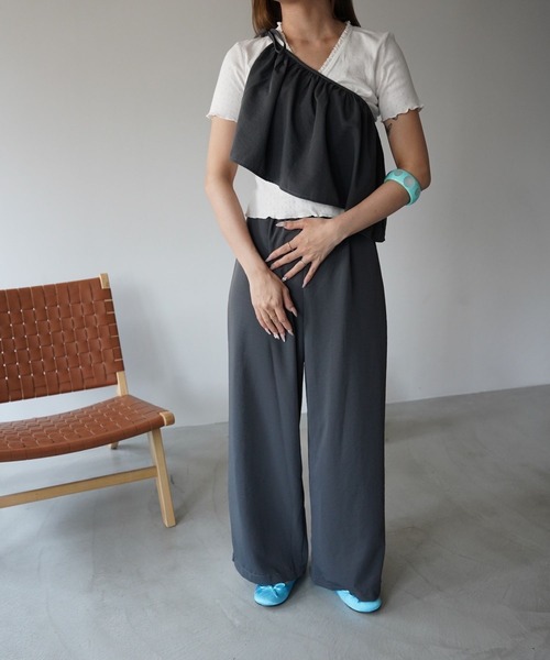 SANSeLF（サンセルフ）の「【SANSeLF】2WAYペプラムレイヤードワイドパンツ saw26s084（その他パンツ・レディース・ベージュ/グレー・FREE）」の17枚目の写真