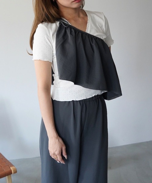 SANSeLF（サンセルフ）の「【SANSeLF】2WAYペプラムレイヤードワイドパンツ saw26s084（その他パンツ・レディース・ベージュ/グレー・FREE）」の18枚目の写真