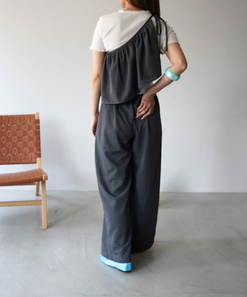 SANSeLF（サンセルフ）の「【SANSeLF】2WAYペプラムレイヤードワイドパンツ saw26s084（その他パンツ・レディース・ベージュ/グレー・FREE）」の3枚目の写真