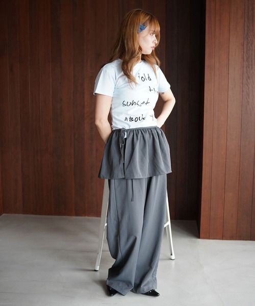 SANSeLF（サンセルフ）の「【SANSeLF】2WAYペプラムレイヤードワイドパンツ saw26s084（その他パンツ・レディース・ベージュ/グレー・FREE）」の5枚目の写真