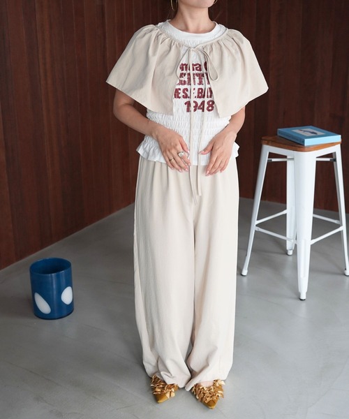 SANSeLF（サンセルフ）の「【SANSeLF】2WAYペプラムレイヤードワイドパンツ saw26s084（その他パンツ・レディース・ベージュ/グレー・FREE）」の7枚目の写真