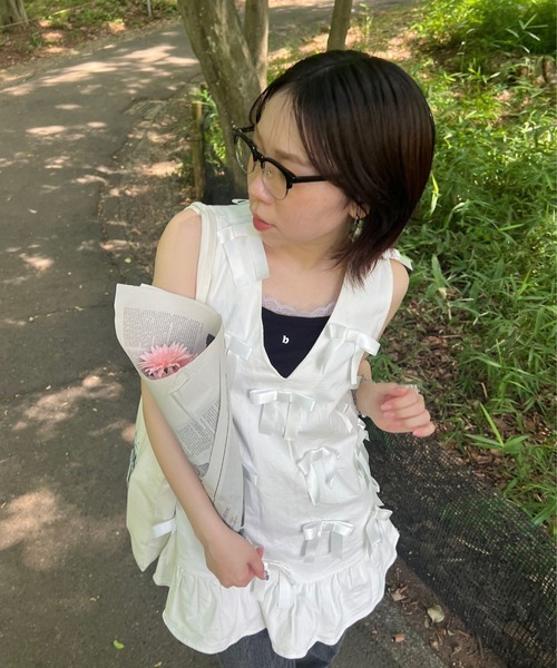 BLOOMING CHARM(ブルーミングチャーム)の「Logo camisole(キャミソール・レディース・ブラック・ONE SIZE)」の3枚目の写真