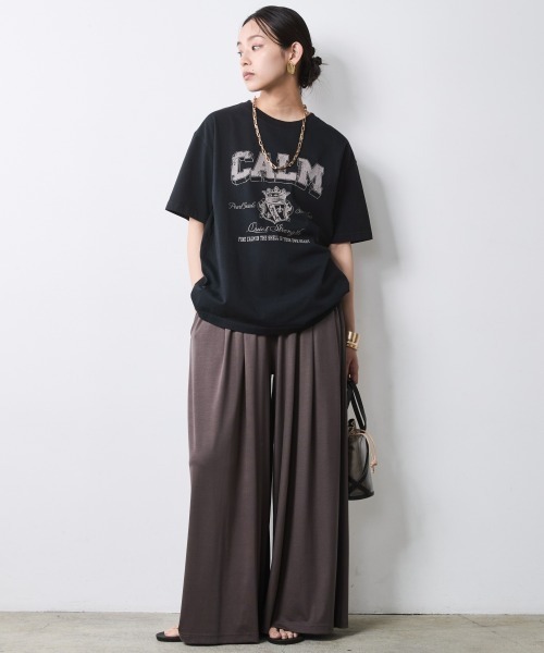 CHIC STYLE(シックスタイル)の「リュックスコンフォートカットソーパンツ<大きいサイズ有>シックスタイル(その他パンツ・レディース・チャコール/ダークブラウン・5L/4L/3L/LL/L/M)」の4枚目の写真