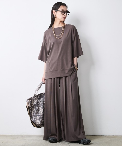 CHIC STYLE(シックスタイル)の「リュックスコンフォートカットソーパンツ<大きいサイズ有>シックスタイル(その他パンツ・レディース・チャコール/ダークブラウン・5L/4L/3L/LL/L/M)」の6枚目の写真