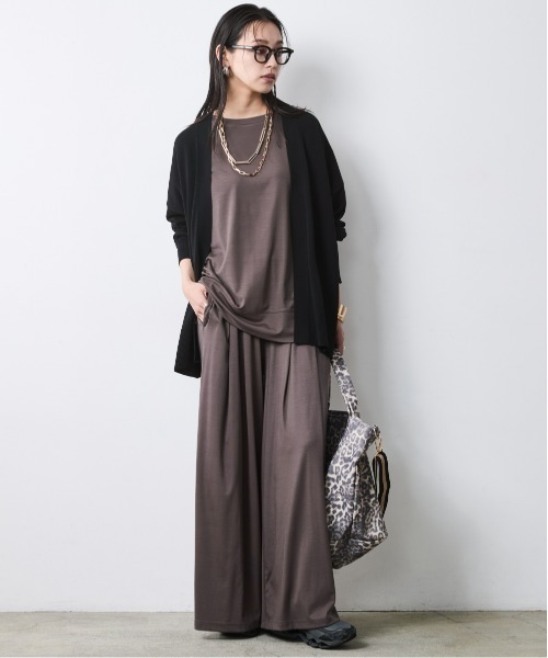 CHIC STYLE(シックスタイル)の「リュックスコンフォートカットソーパンツ<大きいサイズ有>シックスタイル(その他パンツ・レディース・チャコール/ダークブラウン・5L/4L/3L/LL/L/M)」の7枚目の写真