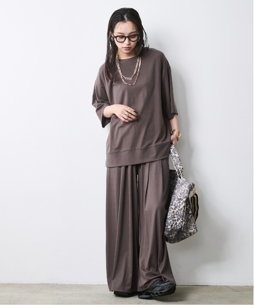 CHIC STYLE(シックスタイル)の「リュックスコンフォートカットソーパンツ<大きいサイズ有>シックスタイル(その他パンツ・レディース・チャコール/ダークブラウン・5L/4L/3L/LL/L/M)」の14枚目の写真