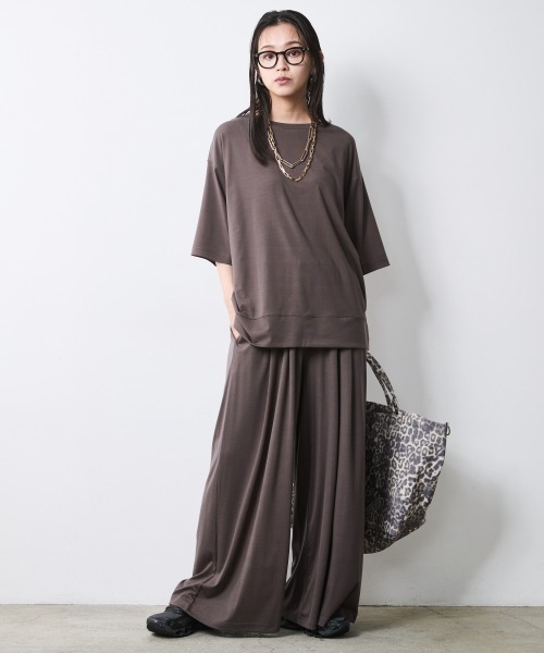 CHIC STYLE(シックスタイル)の「リュックスコンフォートカットソーパンツ<大きいサイズ有>シックスタイル(その他パンツ・レディース・チャコール/ダークブラウン・5L/4L/3L/LL/L/M)」の15枚目の写真