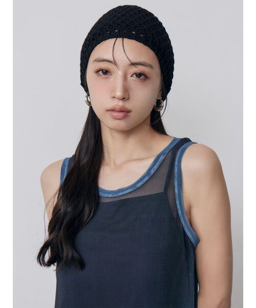 MURUA(ムルーア)の「クロシェビーニー(ニットキャップ/ビーニー・レディース・ブラック・FREE)」の12枚目の写真