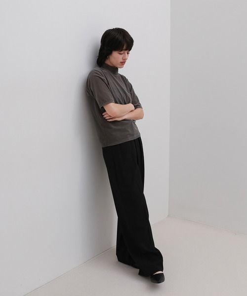 select MOCA(セレクトモカ)の「プチハイネックライトベロアTシャツ(Tシャツ/カットソー・レディース・ブラウン/チャコールグレー/ブラック・FREE)」の10枚目の写真