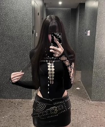 ZIPPER CLUB（ZIPPER CLUB ジッパークラブ）の「cutlace skin suit（Tシャツ/カットソー）」
