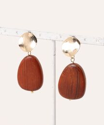 よひらのはな/ウッドドロップピアス