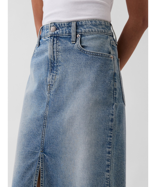 GAP(ギャップ)の「ハイライズ デニム ミディ ペンシルスカート(デニムスカート・レディース・インディゴブルー・23/24/25/26/27/28/29)」の6枚目の写真