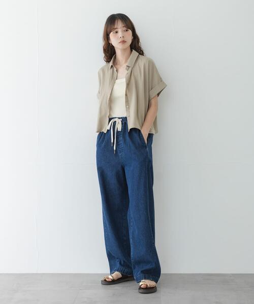 URBAN RESEARCH Sonny Label(アーバンリサーチサニーレーベル)の「リネン混クロップドドルマンシャツ(シャツ/ブラウス・レディース・ネイビー/ベージュ/ホワイト系その他・FREE)」の18枚目の写真