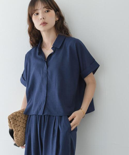 URBAN RESEARCH Sonny Label(アーバンリサーチサニーレーベル)の「リネン混クロップドドルマンシャツ(シャツ/ブラウス・レディース・ネイビー/ベージュ/ホワイト系その他・FREE)」の22枚目の写真