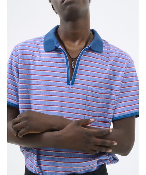 POKER FACE（ポーカーフェイス）の「ZIPPER POLO T-SHIRTS BLUE（ポロシャツ・メンズ・その他・1/2/4/3）」の6枚目の写真