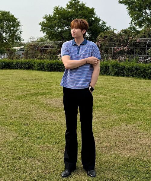 POKER FACE（ポーカーフェイス）の「ZIPPER POLO T-SHIRTS BLUE（ポロシャツ・メンズ・その他・1/2/4/3）」の2枚目の写真