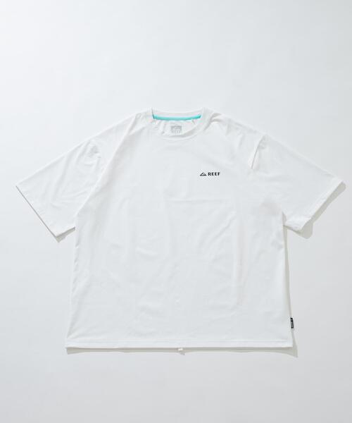 REEF(リーフ)の「REEF 1POINT LOGO RASH SHORT-SLEEVE T-SHIRTS(Tシャツ/カットソー・メンズ・ブラック/ホワイト・LARGE/MEDIUM)」の2枚目の写真