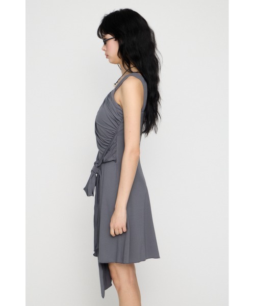 LAGUA GEM（ラグアジェム）の「OVERLAP TIE ミニワンピース（ワンピース・レディース・グレー/ブラック・SMALL/MEDIUM）」の12枚目の写真