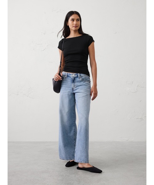 BANANA REPUBLIC FACTORY STORE(バナナリパブリック ファクトリーストア)の「BANANA REPUBLIC FACTORY STORE リブボートネックトップス(Tシャツ/カットソー・レディース・ブラック/ホワイト/ネイビー・L/S/M/XS)」の7枚目の写真