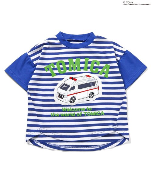 BIT'Z(ビッツ)の「TOMICA4車種プリントTシャツ(Tシャツ/カットソー・キッズ・チャコール/ブルー/マスタード/レッド・120/110/100/95/90/80)」の1枚目の写真