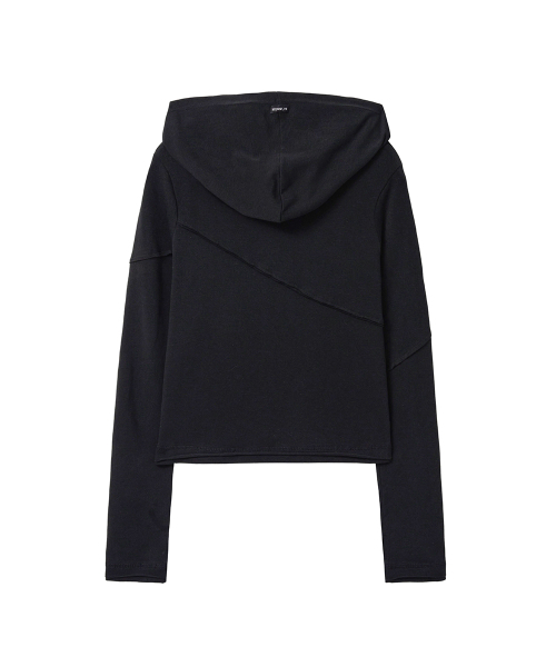 RENSE（レンセ）の「Diagonal Cut Slim Fit Hoodie Black（パーカー・レディース・その他・OS）」の4枚目の写真