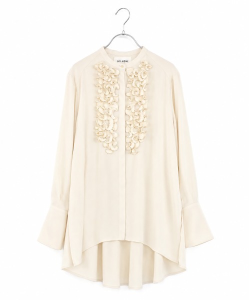 Marilyn Moon(マリリンムーン)の「crystal pleats satin shirt(シャツ/ブラウス・レディース・ネイビー/アイボリー/ベージュ系その他/オリーブ・FREE)」の17枚目の写真