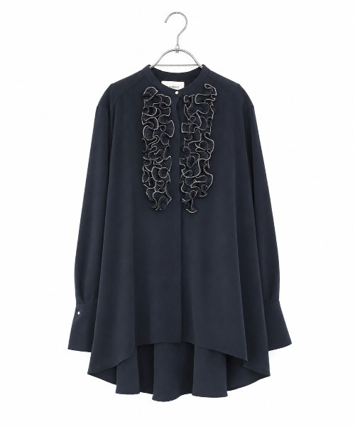 Marilyn Moon(マリリンムーン)の「crystal pleats satin shirt(シャツ/ブラウス・レディース・ネイビー/アイボリー/ベージュ系その他/オリーブ・FREE)」の18枚目の写真
