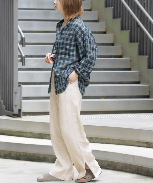 JOURNAL STANDARD relume(ジャーナルスタンダード レリューム)の「《追加8》麻スリットイージーパンツ(その他パンツ・レディース・ピンク系その他/ベージュ/ブラック・38/36/40)」の14枚目の写真