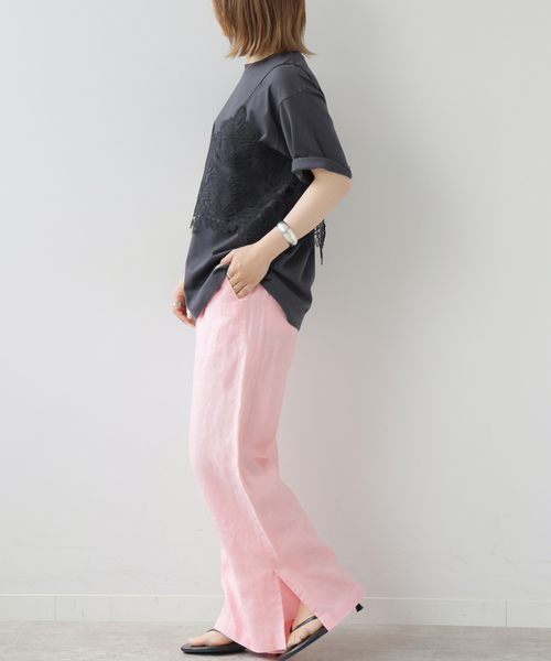 JOURNAL STANDARD relume(ジャーナルスタンダード レリューム)の「《追加8》麻スリットイージーパンツ(その他パンツ・レディース・ピンク系その他/ベージュ/ブラック・38/36/40)」の13枚目の写真
