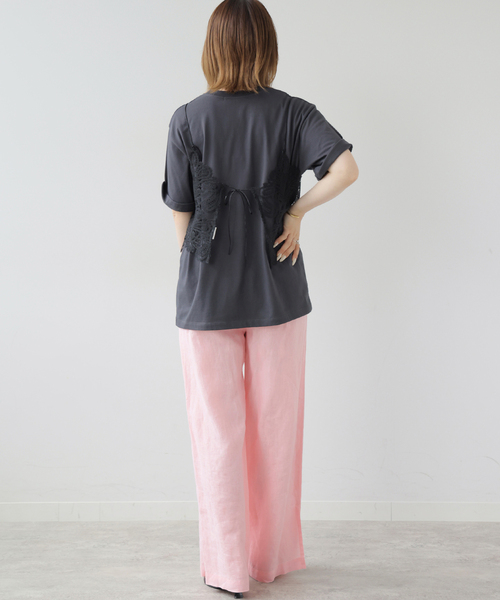 JOURNAL STANDARD relume(ジャーナルスタンダード レリューム)の「《追加8》麻スリットイージーパンツ(その他パンツ・レディース・ピンク系その他/ベージュ/ブラック・38/36/40)」の8枚目の写真